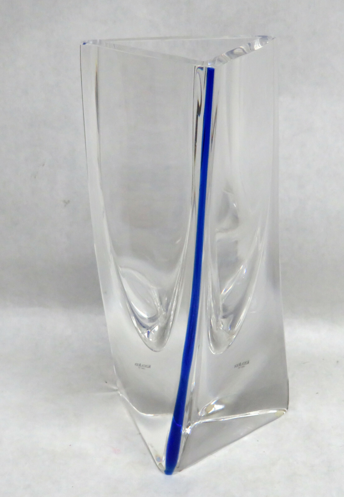 KOSTA BODA SWEDEN BLUE STRIPED SIGNED 10