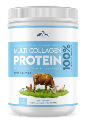 Multi Collagen Hydrolyzed Protein Powder (16oz) - Types I, II, III, V & X - G...