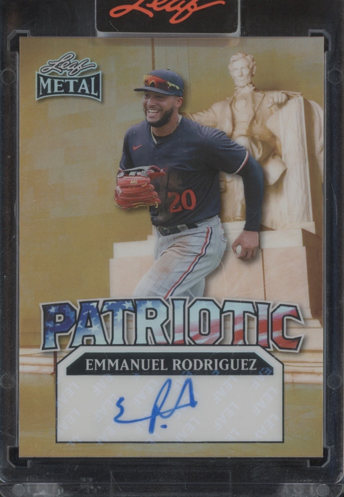 2025 Leaf Metal Patriotic Gold Prismatic Emmanuel Rodriguez Auto Autograph 1/1