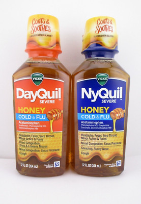 Vicks Day & Nyquil HONEY Cold & Flu Combo Pack, 8 fl oz ea, 2 Total - FREE SHIPP