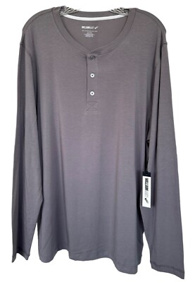 William Rast Men's Loungewear Pajama Henley Top Long Sleeve Soft Size XL Gray