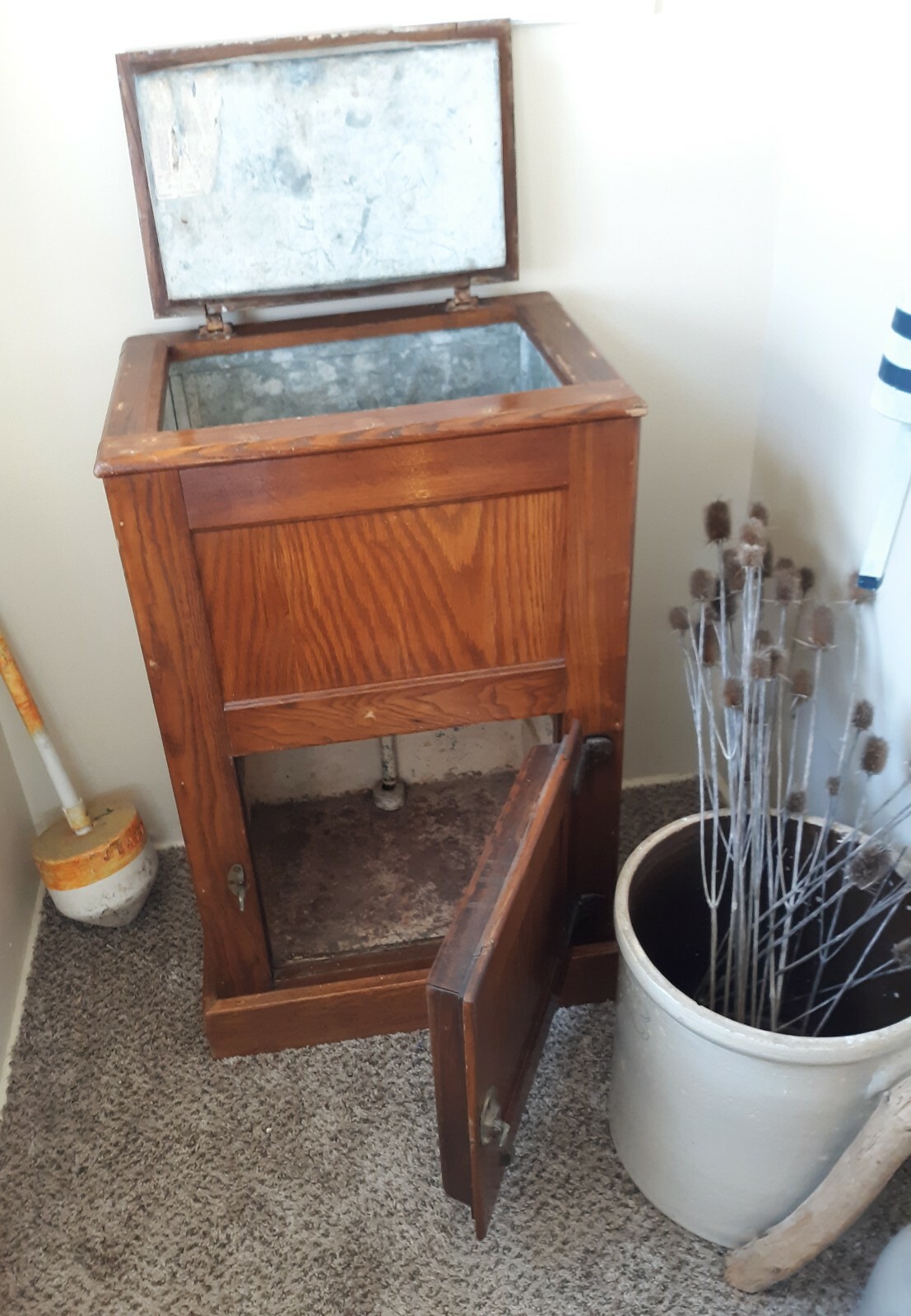 Antique Solid Oak Ice Box