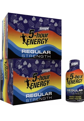 5-hour ENERGY Shot, Regular Strength Grape, 1.93 Ounce, 24 Count Exp 09/24