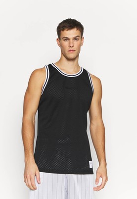 

Mitchell - Ness Basketball Tank Top Мужская черно-белая спортивная спортивная футболка, Черный, Mitchell - Ness Basketball Tank Top