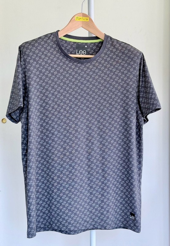 Lee Urban Riders Allover Grey Monogram Relaxed T-Shirt