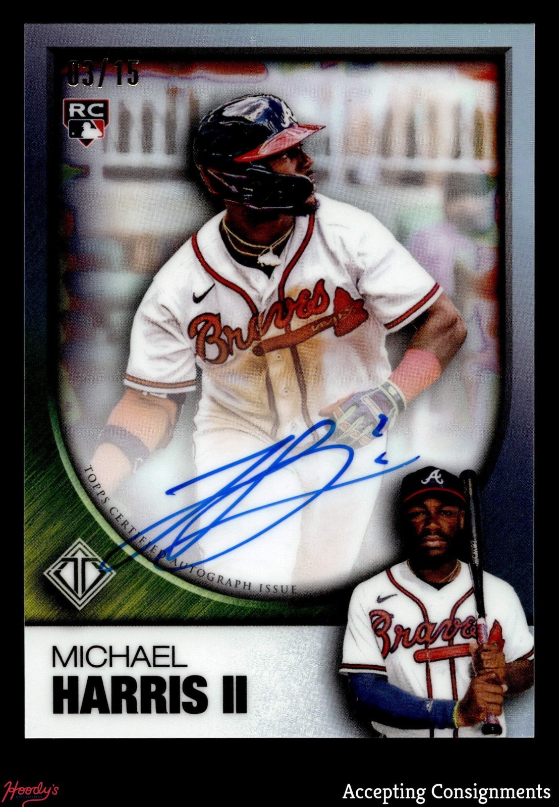 2023 Topps Transcendent Chrome Gold Michael Harris II RC ROOKIE AUTO 03/15