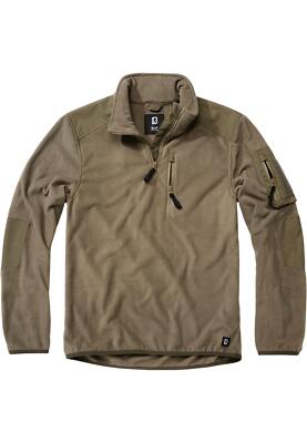 Brandit Fleece Troyer Ripstop Pullover Reverse Zipper Wrinkle-Free Fleece