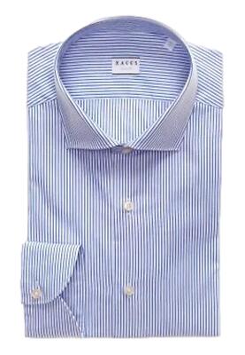 NWT  XACUS   EVOLUTION CLASSIC SHIRT 11232 358ML001  WHITE/BLUE
