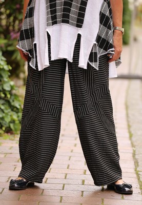 PRISA PRISA - BALLONIGE LAGENLOOK HOSE GR 42 44 46 48 50 - SCHWARZ STREIFEN
