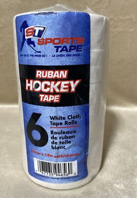 SportsTape Ruban Hockey Tape Multipack, 6 Rolls White 24mm X 18m Each Sealed