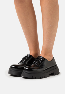 CALL IT SPRING women laced SHOES Sz 7.5 black VEGAN DERBY FAUX