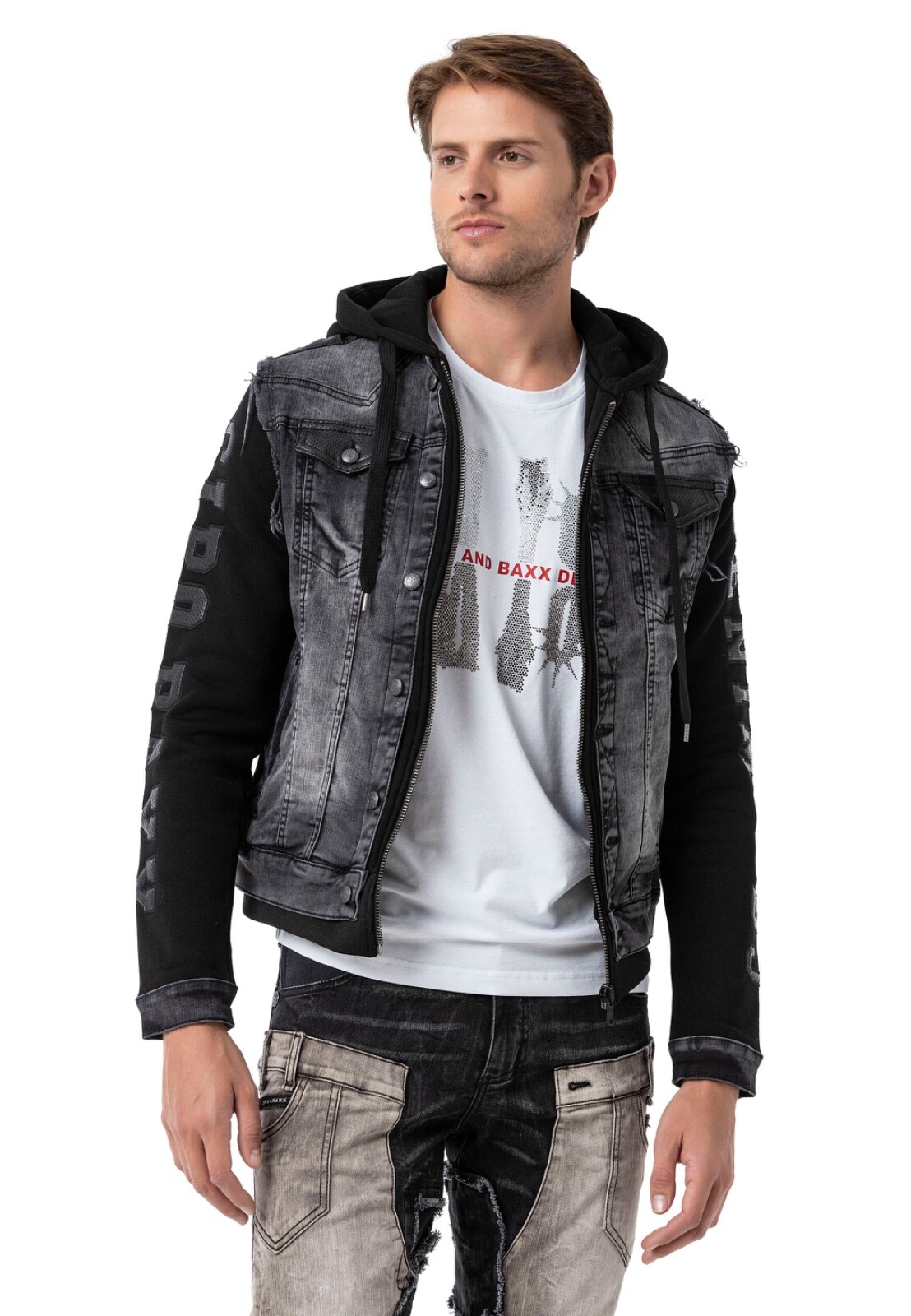 Cipo & Baxx BLACKPOOL Mens Jeans Hood Jacket Denim CJ155 All Cipo & Baxx BLACKPOOL Mens Jeans Hood Jacket Denim CJ155 All