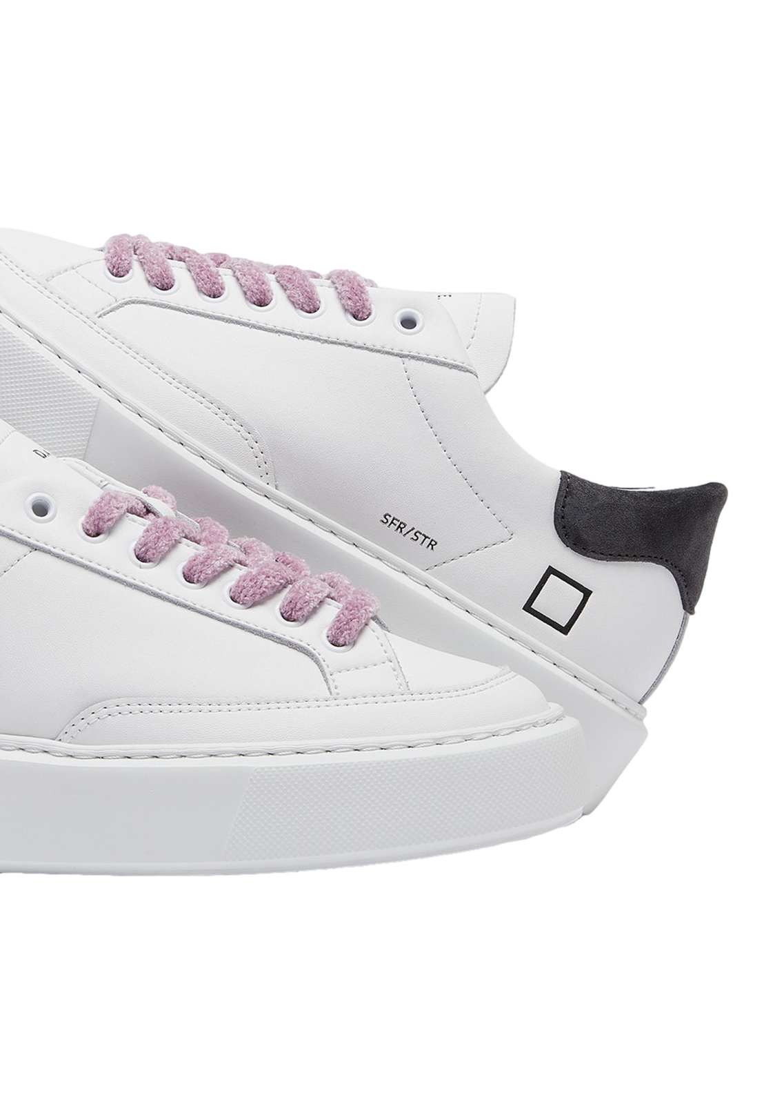 Pre-owned Date D.a.t.e. Sneakers Sfera Fur Stripe White-gray W411 Sf Sr Wy
