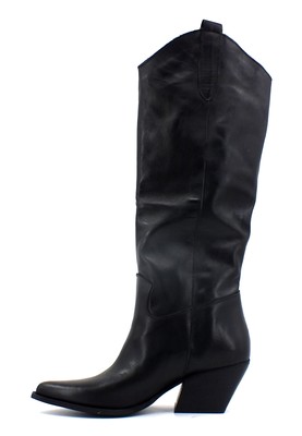 Pre-owned Divine Follie Texan Boot Buckles Woman Dark Brown Dfi200