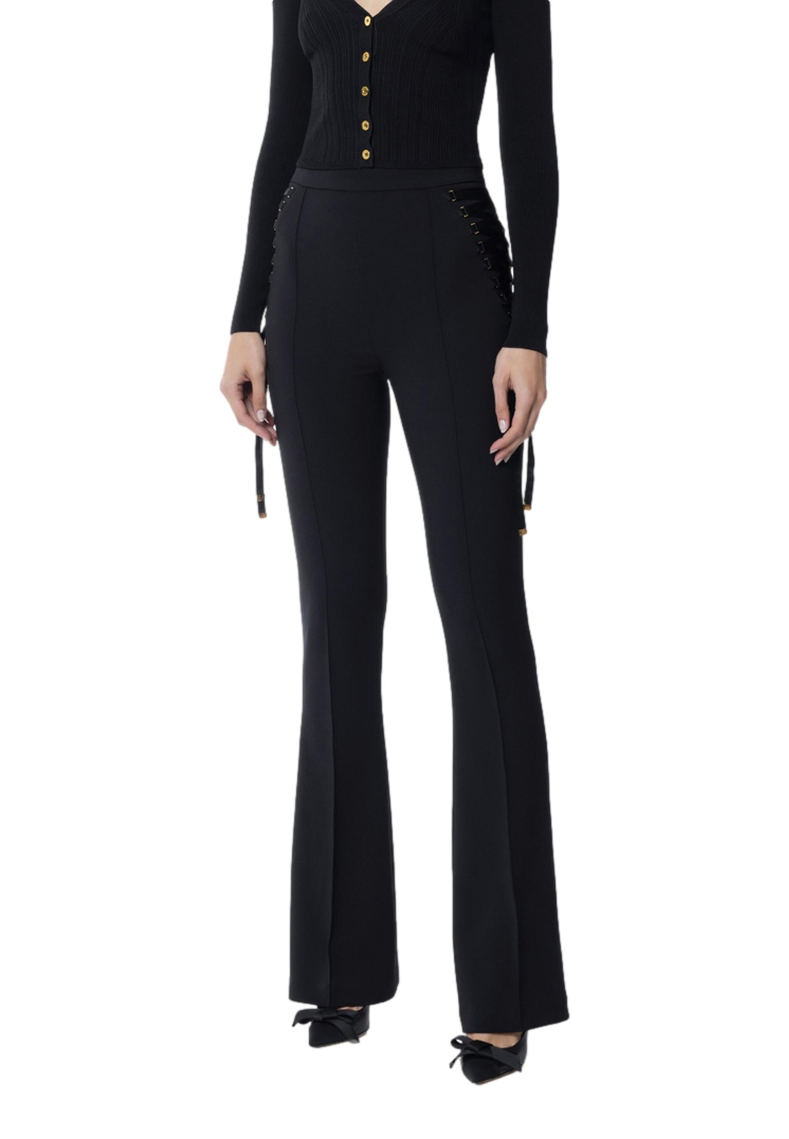 パンツ ELISABETTA FRANCHI PA08751E2110 Trousers Elisabetta Franchi logo-charm Trousers | White | FARFETCH