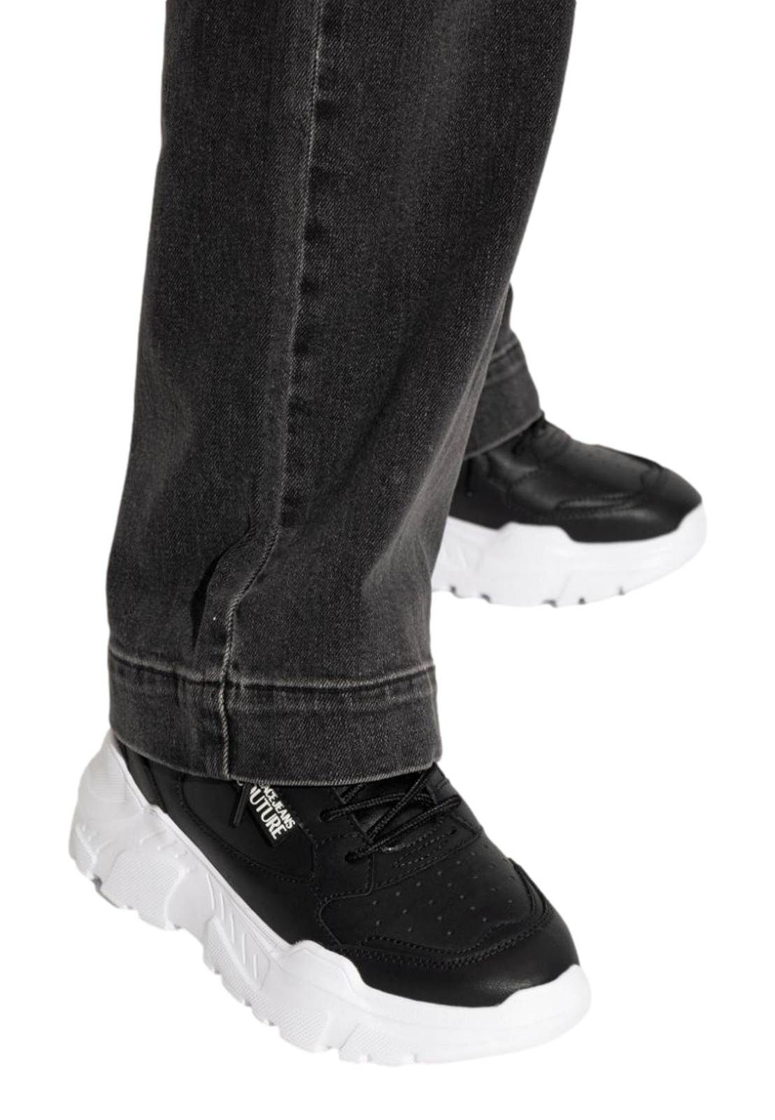 Pre-owned Versace Jeans Couture Black Sneakers Speedtrack 77va3sc2 Zp307