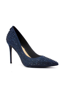 Pre-owned Guess Women's Navy Strass Decollete Fl8saysat08 In Blue