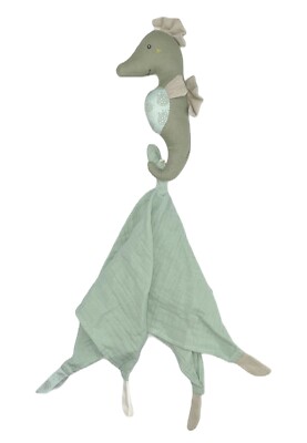 DM Fehn Schmusetuch Kuscheltuch Schnuffeltuch Seepferd grün türkis
