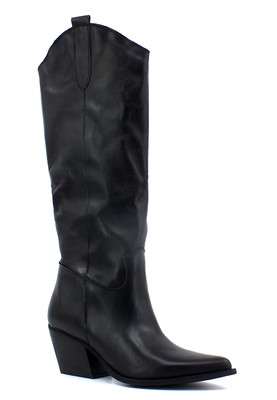 Pre-owned Divine Follie Texan Boot Buckles Woman Dark Brown Dfi200