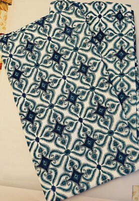 Pier 1 Imports Set of 2 Curtain Drape Panels Azure Tile 46  by 84'' Mediterranean