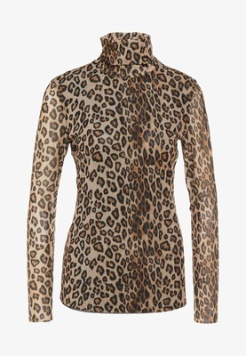 STEFFEN SCHRAUT STEFFEN SCHRAUT JULIA ROLL NECK SHIRT T-SHIRT WILD CAT LEOPARD TRANSPARENT GR.36