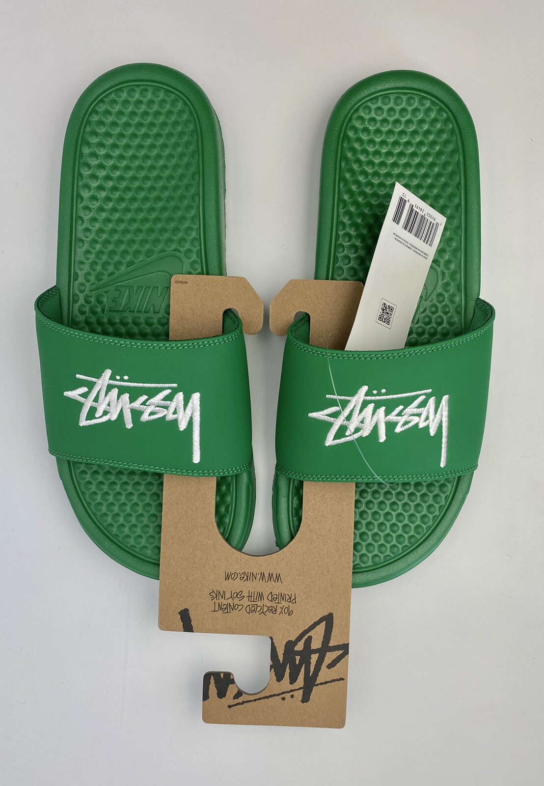 Nike X Stussy Benassi Slides Sliders Sandals Pine Green