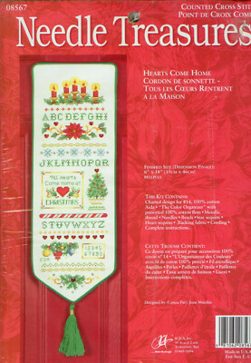 Hearts Come Home Cross Stitch Kit - Needle Treasures - Christmas Bell Pull