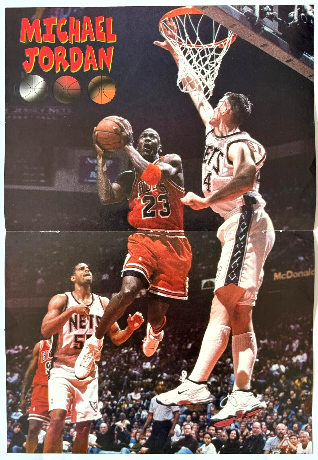 Vintage 90's Michael Jordan Shaquille O'Neal Double Sided