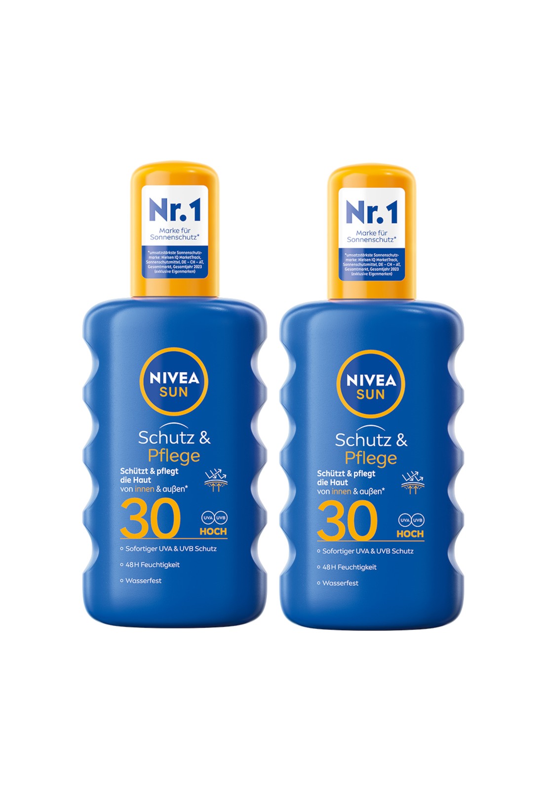 NIVEA SUN Schutz & Pflege Sonnenspray Sonnenschutz Wasserfest LSF30 2 x 200ml - Bild 1 von 8
