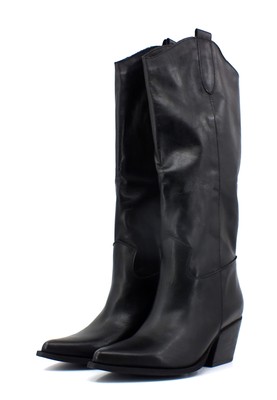 Pre-owned Divine Follie Texan Boot Buckles Woman Dark Brown Dfi200