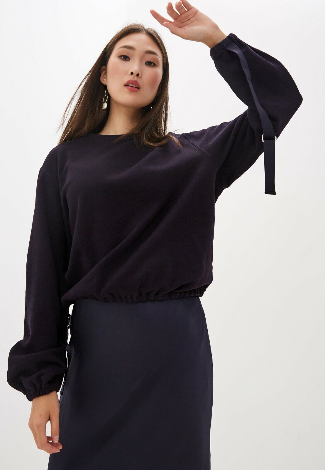 NEW Helmut Lang Helmut Lang Buckle Cuff Sweater In Navy Size NEW Helmut Lang Helmut Lang Buckle Cuff Sweater In Navy Size