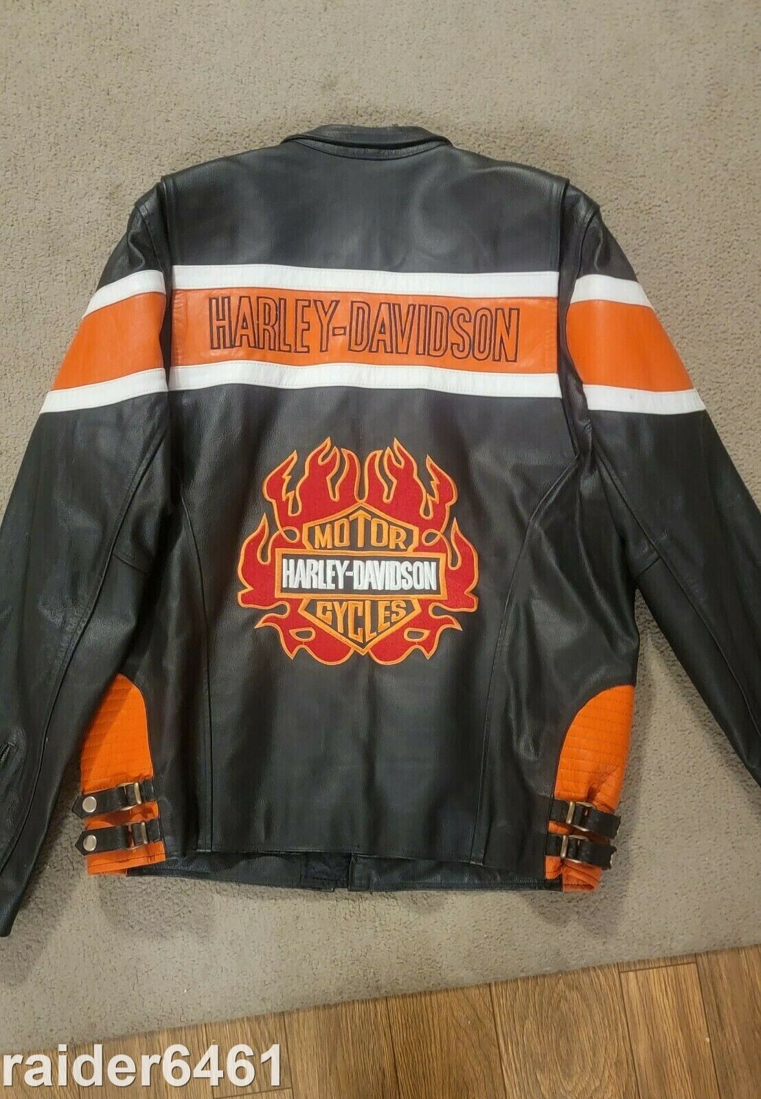 Vintage Harley Davidson Men's USA Genuine Black Orange Vintage Harley Davidson Men's USA Genuine Black Orange