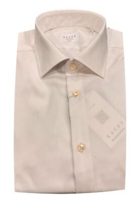 NWT  XACUS    KNITTED FABRIC TRAVEL SHIRT  31817 WF533ML001  WHITE