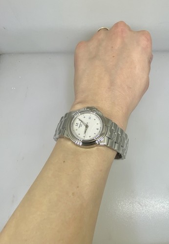 Pre-owned Tissot T-sport White Diamond Dial Stainless Steel Ladies Watch T0802101101600