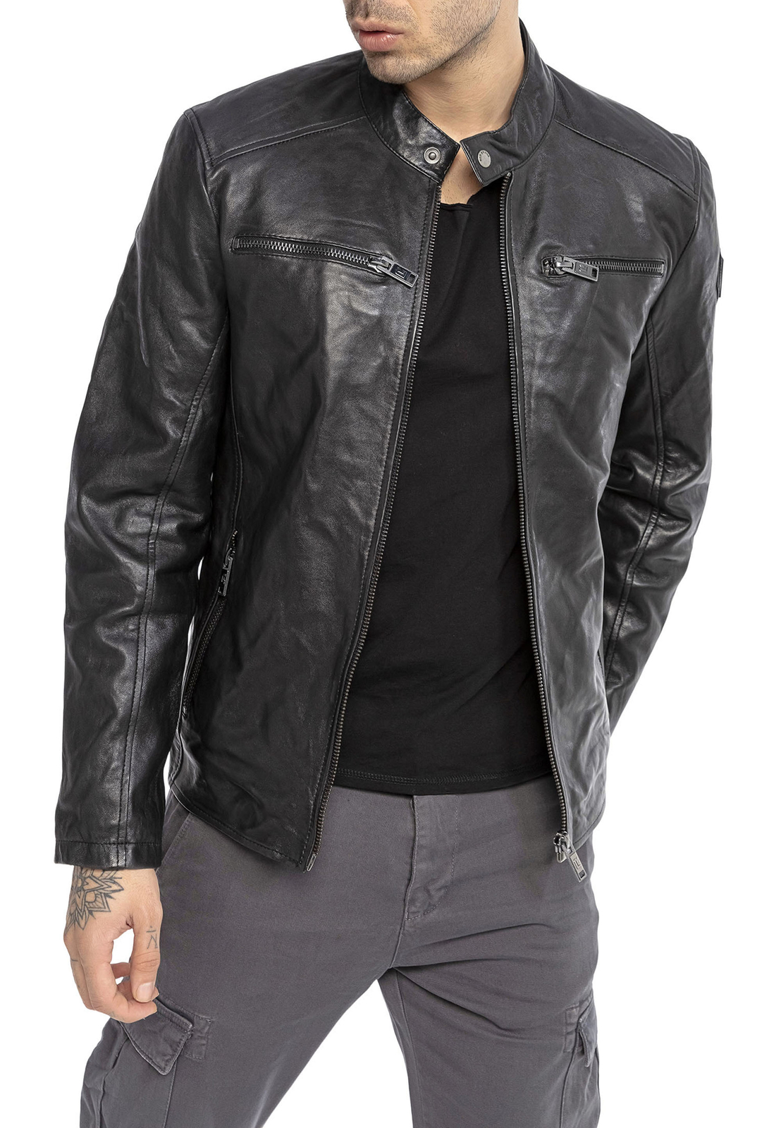 Giacca Jeans Uomo Redbridge In Stile Biker - M6138 - Cotone, Colore Denim - 6