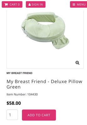 My Brest Friend Deluxe Nursing Pillow Light Green Hardly Used