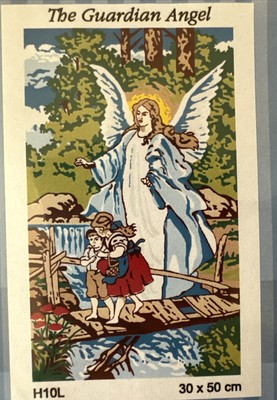 needlepoin tapestry gobelin Orchidea canvas only 30x50 Cm Guardian Angel