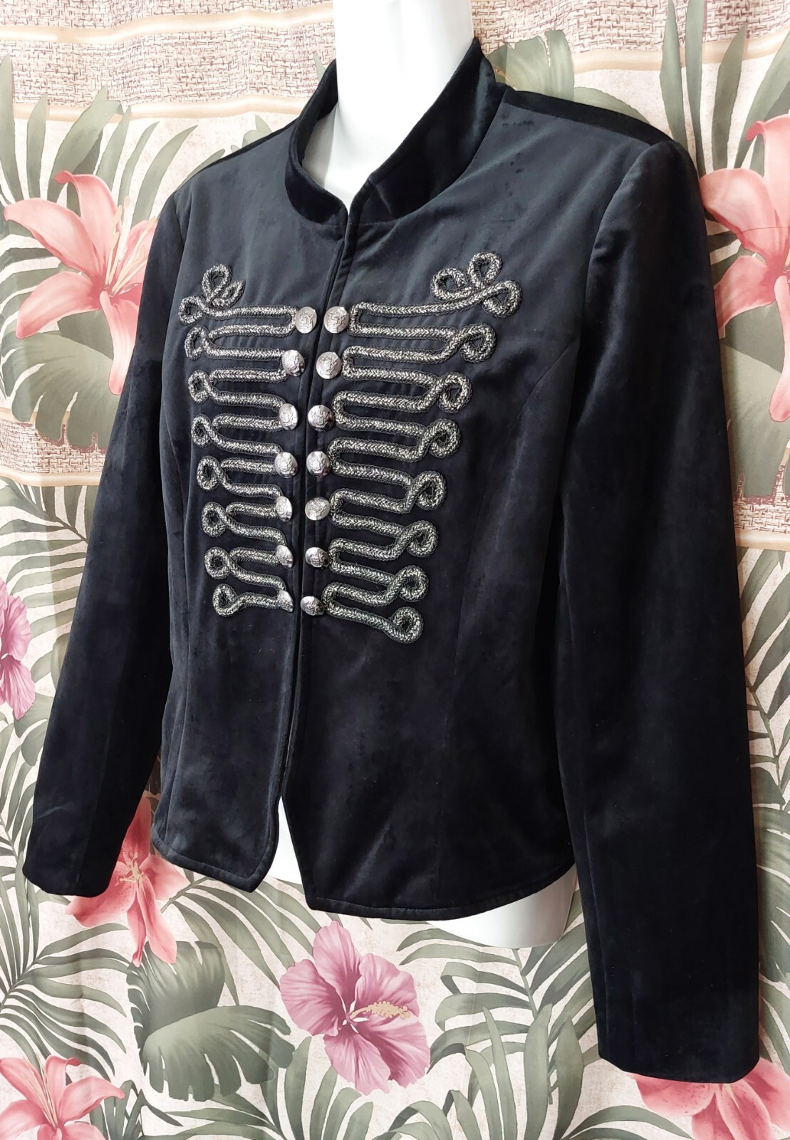 Soho Jeans NY & Co Black Velvet Majorette Jacket Women's M Soho Jeans NY & Co Black Velvet Majorette Jacket Women's M