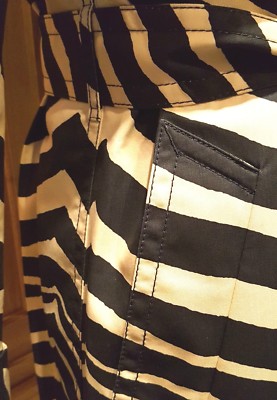 Pre-owned Coach F84238 Navy/beige Zebra Signature Belted Doublebreasted Trench Coat $378 In Blue