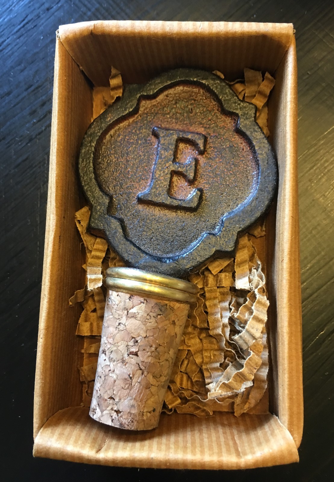 Mud Pie Initial Wine Cork Stopper Cast Iron Monogram A C D E F G J M N