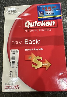 Intuit Quicken Basic 2007 For Windows- Sealed