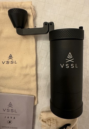 New! VSSL Java Black Portable Manual Coffee Espresso 20g Burr Grinder. Camping