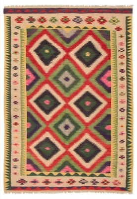 Vintage Hand Woven Flat Weave Carpet 6'5'' x 10'0'' Traditional Wool Kilim Rug