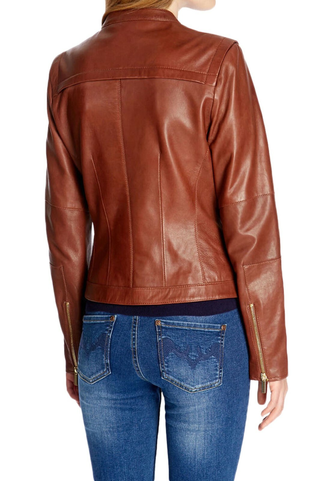 F&L DAMEN LAMMLEDER ECHTLEDER MODISCH BIKER MOTORRAD SLIM FIT JACKET-WJ578