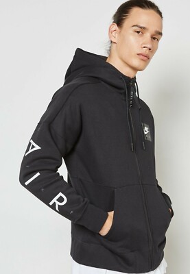 Men's Air Nike Black Fleece Zip Up Track Hoodie Sports