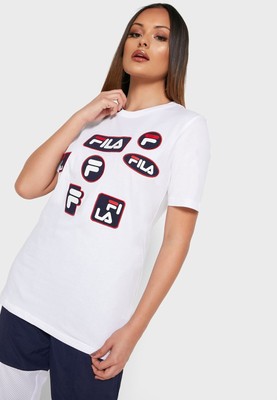 

Женская футболка Fila Ulyana белая/бушлат/китайский красный, White/peacoat/chinese red
