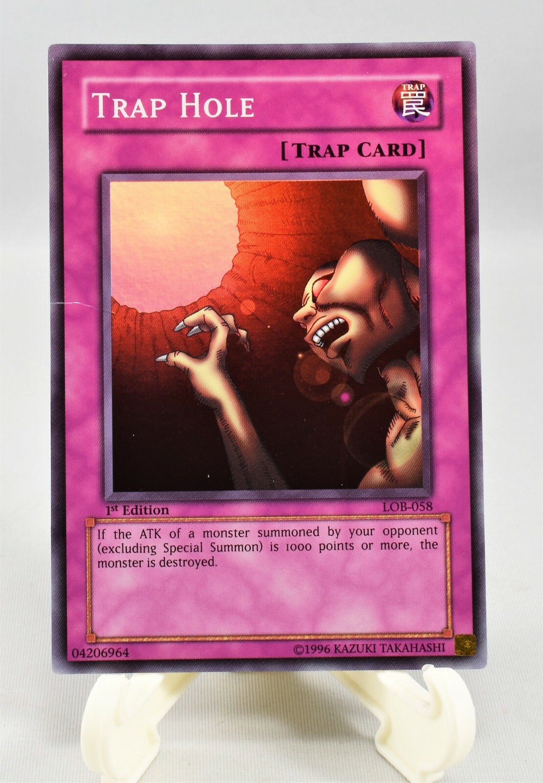 Yugioh Trap Hole LOB-058 1st Edition Holo ~ Yu-Gi-Oh! LP