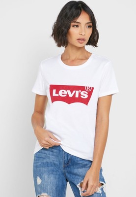 

Футболка женская Levis Wmns The Perfect SS Lifestyle бело-красная, Белый, Levi's Wmns The Perfect SS Lifestyle T-Shirt
