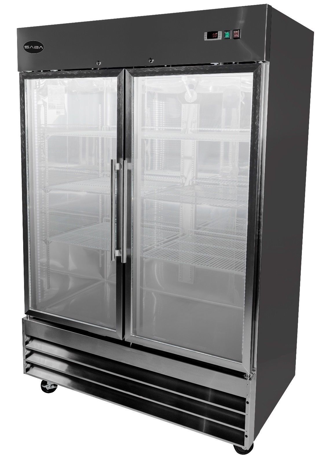 JSE SABA Commercial Upright Freezer, Freezer Storage  Display Case 2 Glass Doors