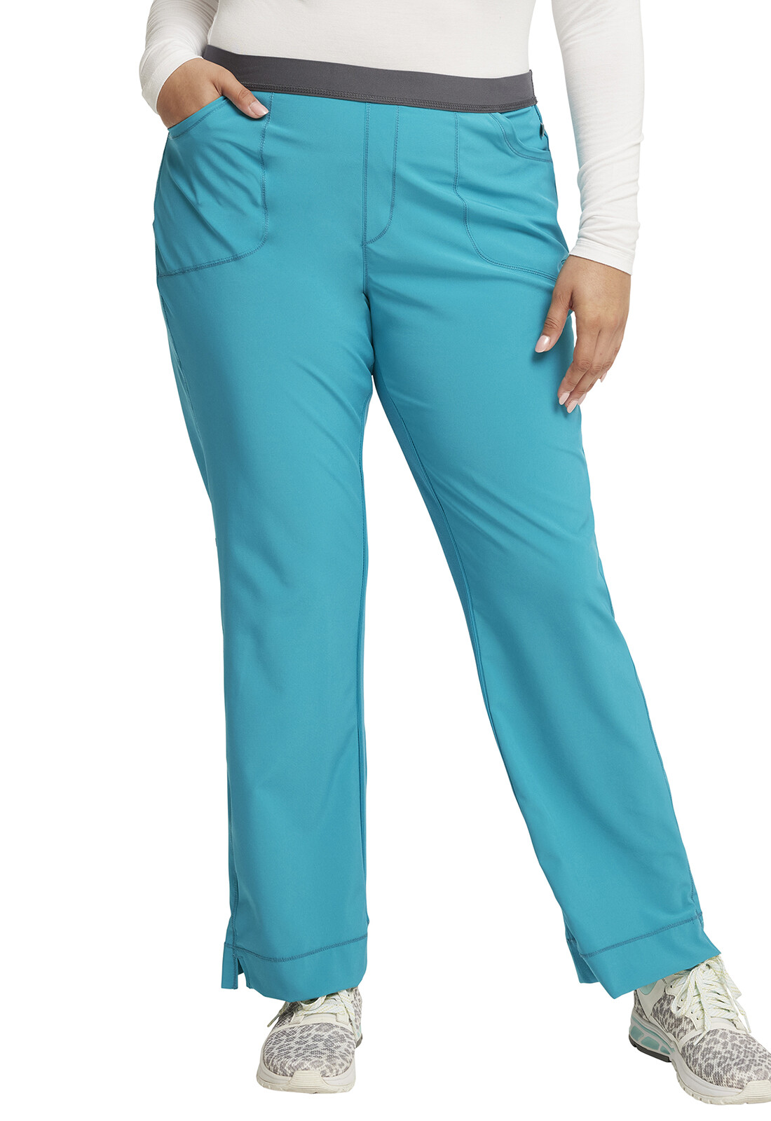 Teal Blue Cherokee Scrubs Infinity Low Rise Slim Pull On